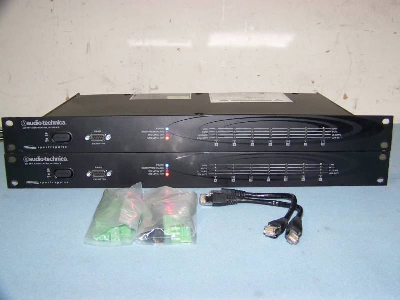 lot 45 image: (2) Audio-Technica, Spectrapulse, Audio Control Interface Units and (3) Audio-Technica, Spectrapulse, Wireless Digital Receiver Modules
