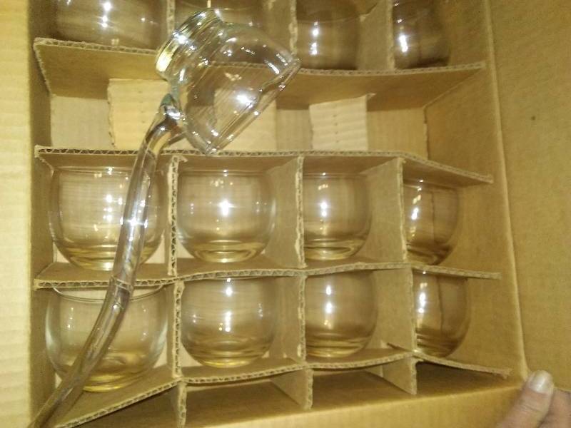 lot 2 image: West Virgina Glass,  mid-century  punch bowl set - super cool