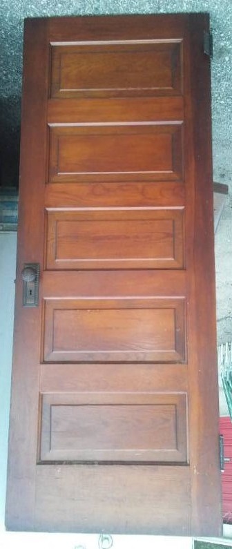 lot 39 image: 5 panel solid wood door, 78 h x 30w