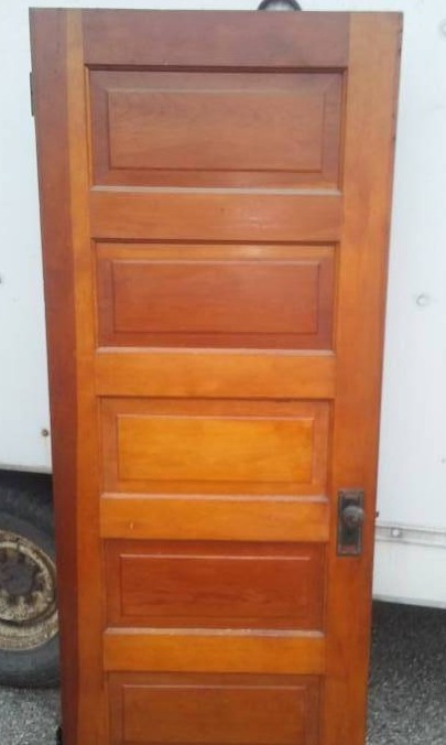lot 41 image: 5 panel solid wood door, 78 h x 30w