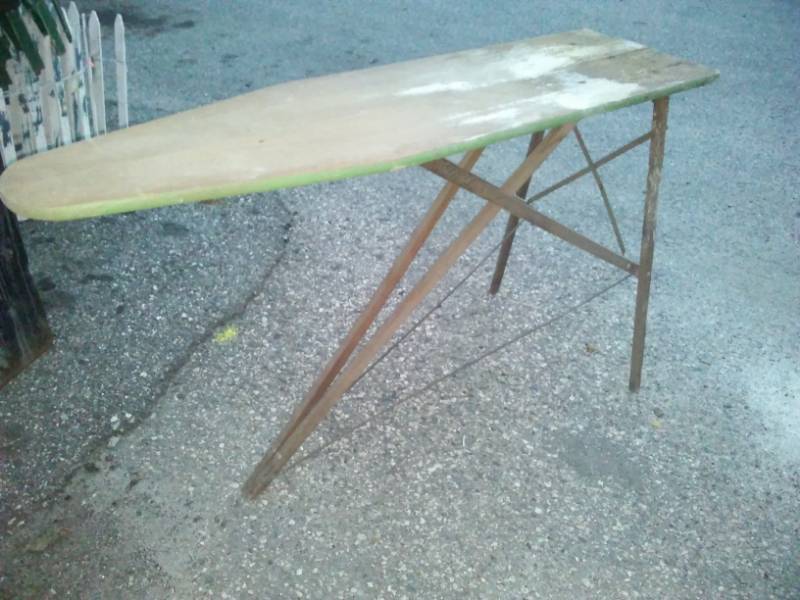 lot 50 image: Antique wooden ironing board, standard size.