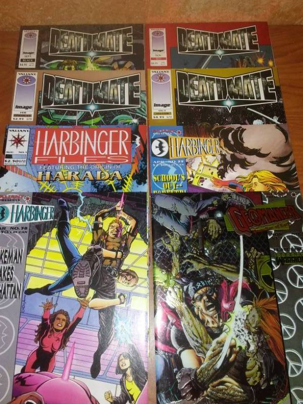 lot 117 image: 8 Valiant Comics, Deathmate, Harbinger, Geomancer No. 1