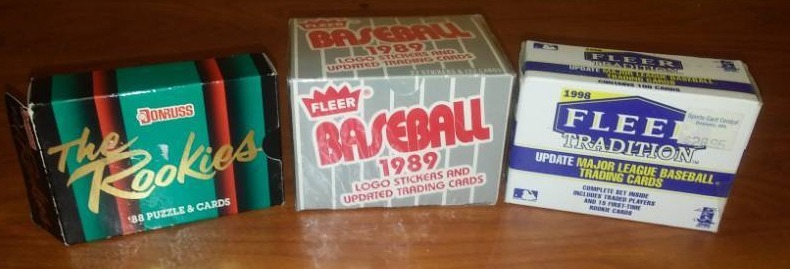lot 100 image: 3 extension boxes baseball cards 98 updates, 89 updates, 88 rookie cards