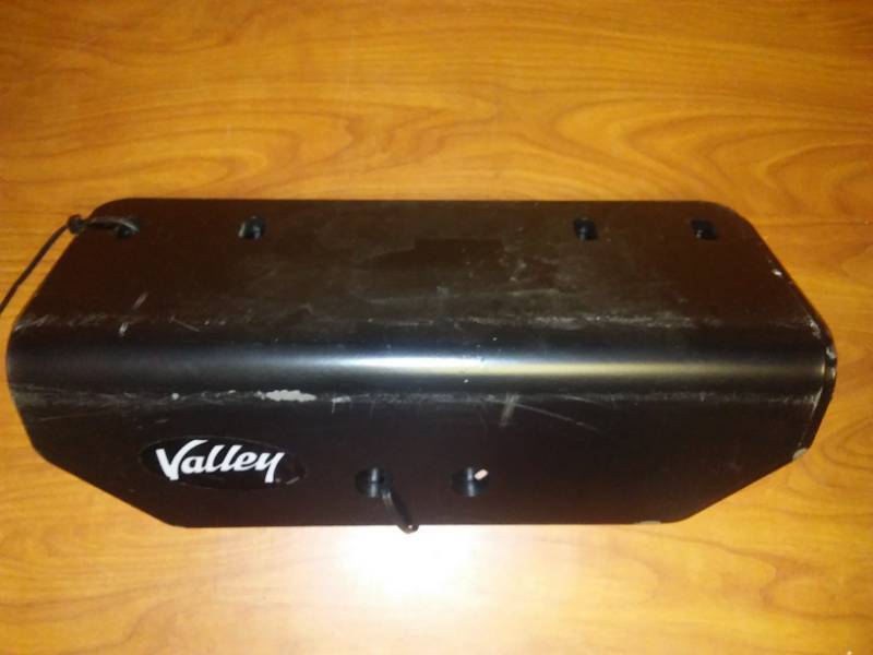 lot 135 image: 2 38 steel hitch plates with mounting holes, Valley brand, 15 x 6 x 5
