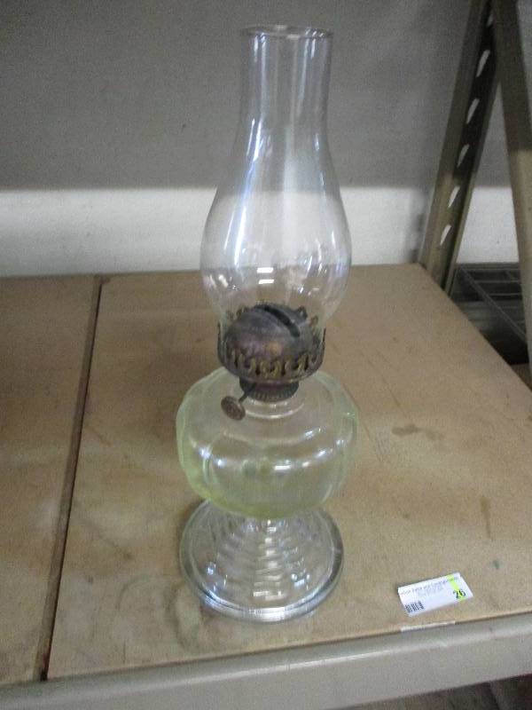 lot 26 image: Old Style Oil Lamp