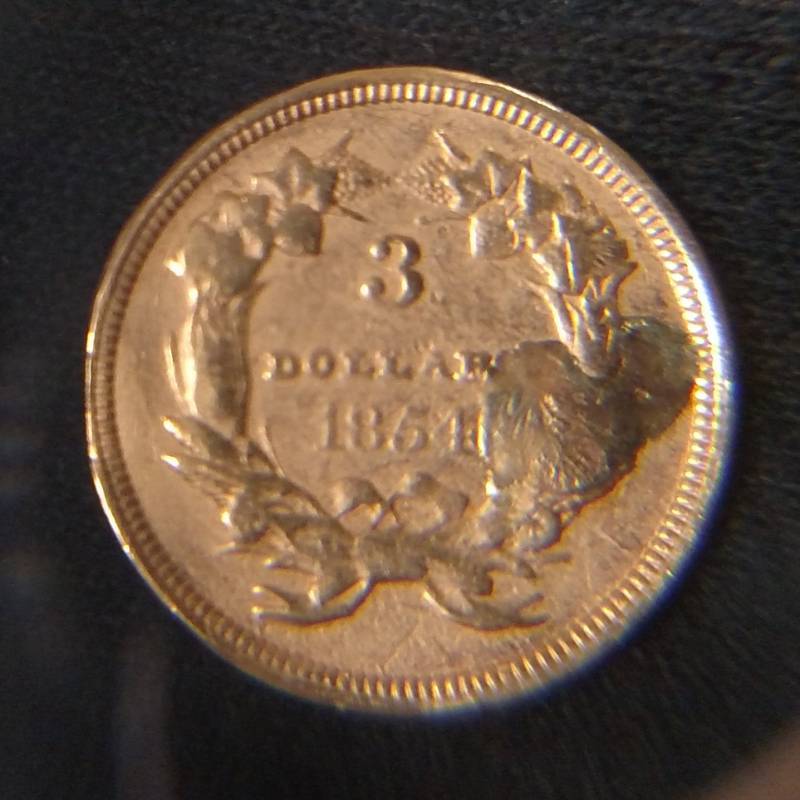 1854 Three Dollars Gold Coin, Ex Je...