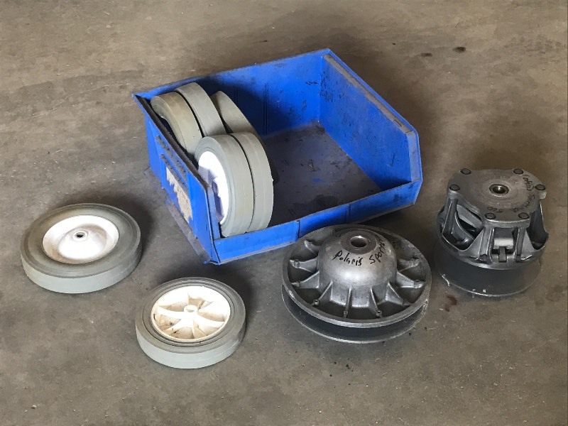 lot 25 image: Lot Of (7) Solid Rubber Dolly Tires...