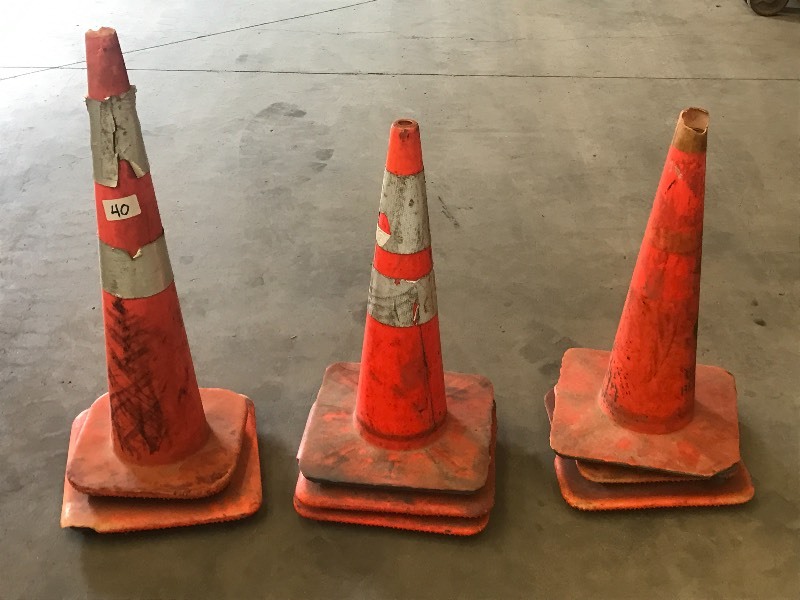 lot 40 image: Lot Of (8) Safety Cones ...