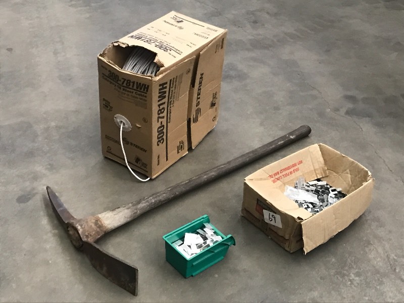 lot 69 image: Lot Of (1) Pick Axe, (1) Spool Of ...