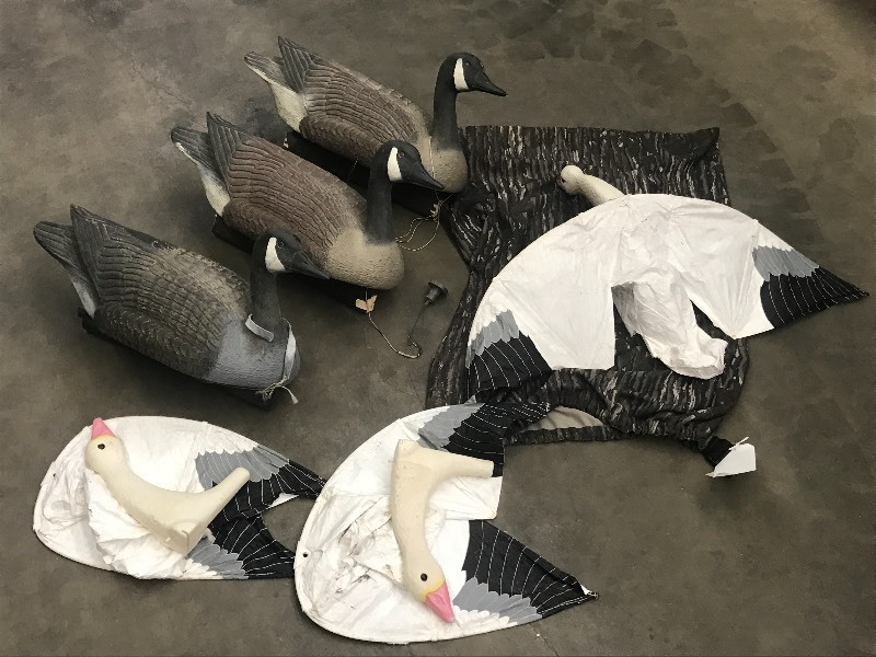 lot 73 image: (3) Floating Goose Decoys With Weig...