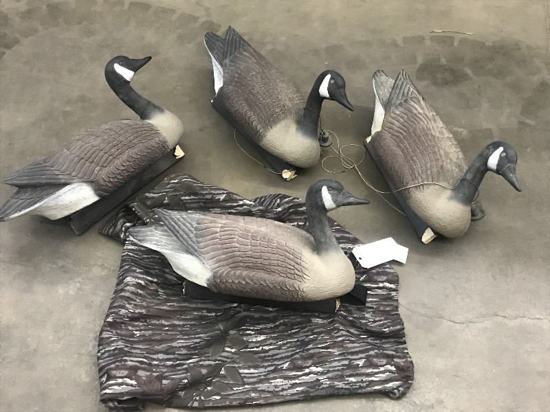 lot 76 image: (4) Floating Goose Decoys With Weig...