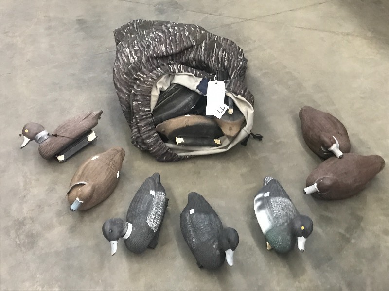 lot 77 image: (22) Floating Duck Decoys With Weig...