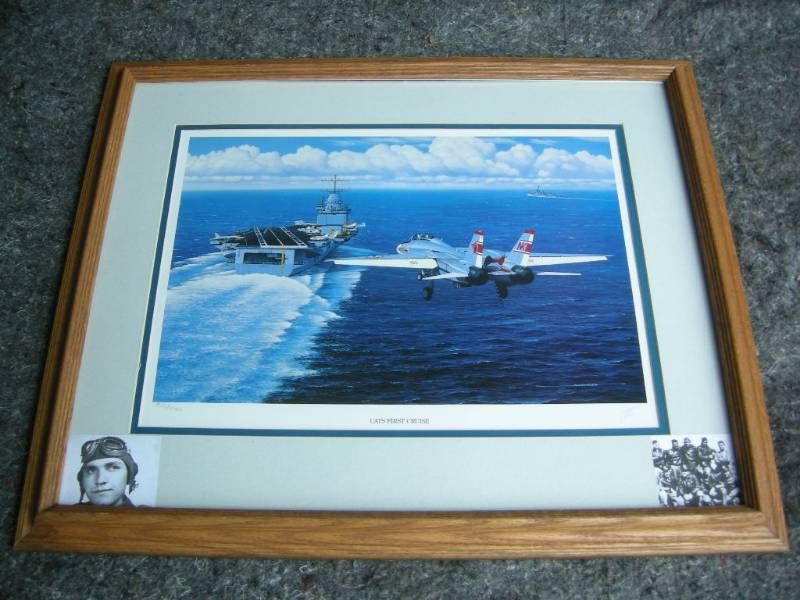 lot 13 image: Framed Military Aircraft F-14 Print