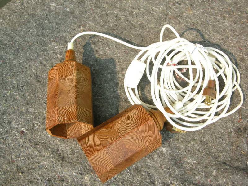 lot 46 image: Vintage Midcentury Teak Electric Lights