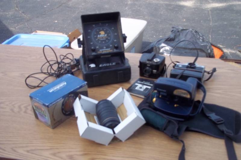 lot 48 image: Lot of Vintage Cameras, Lens, Depth Finder
