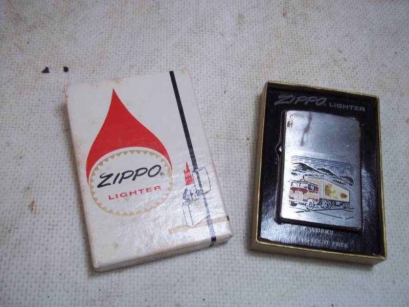 lot 11 image: 1974 Vintage Zippo Trucker Lighter with Box