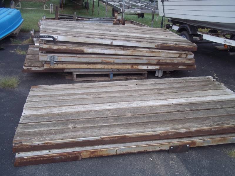 lot 92 image: Standing Steel Dock with Cedar Decking & Post. Consist of 11 - 4 ft x 8 ft Sections