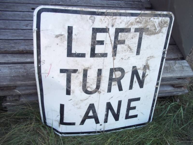 lot 156 image: Left Turn Lane Sign