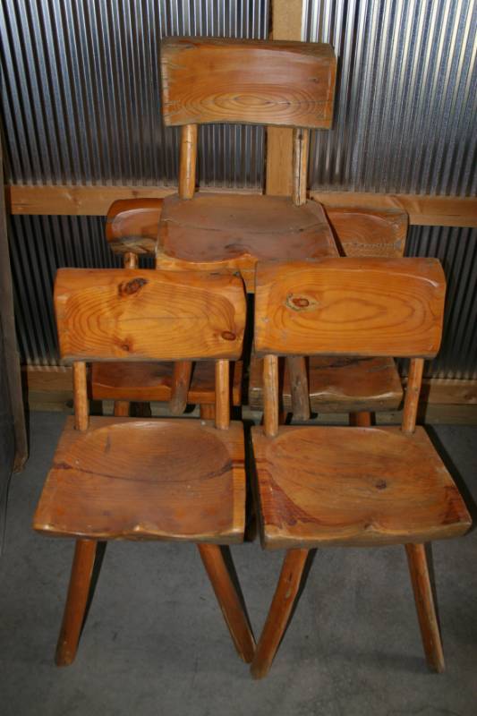 lot 14 image: Log Chairs