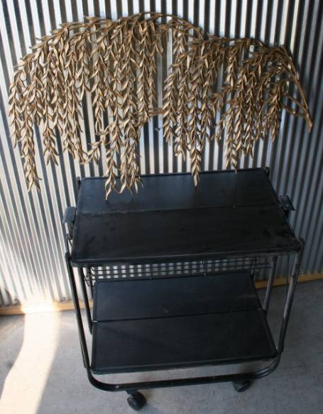 lot 32 image: Steel Cart and Willow Brand Dcor