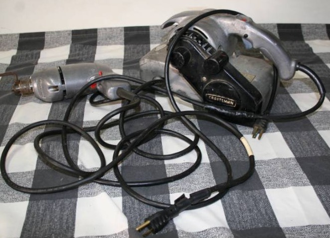 lot 129 image: Power Drill and Belt Sander