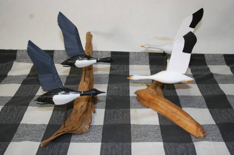 lot 143 image: Swan and Loon Driftwood Art