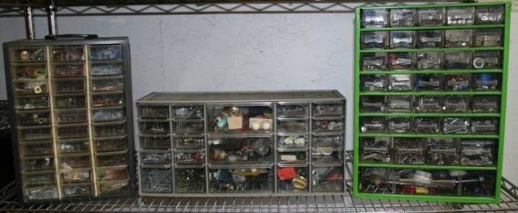 lot 196 image: Three Bins of Misc Hardware