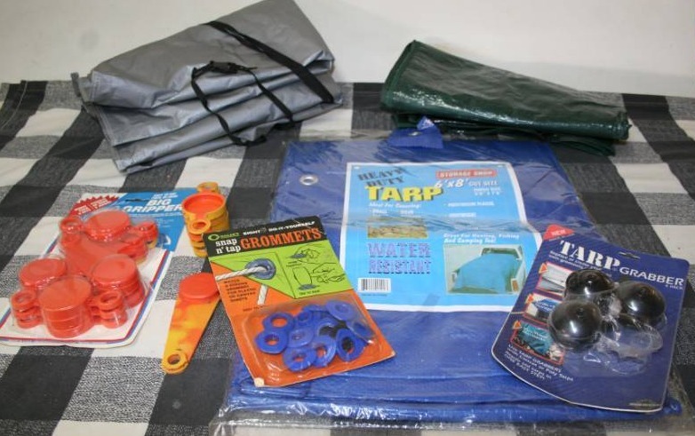 lot 197 image: Tarp, Tarp Accessories, and AC Unit Covers
