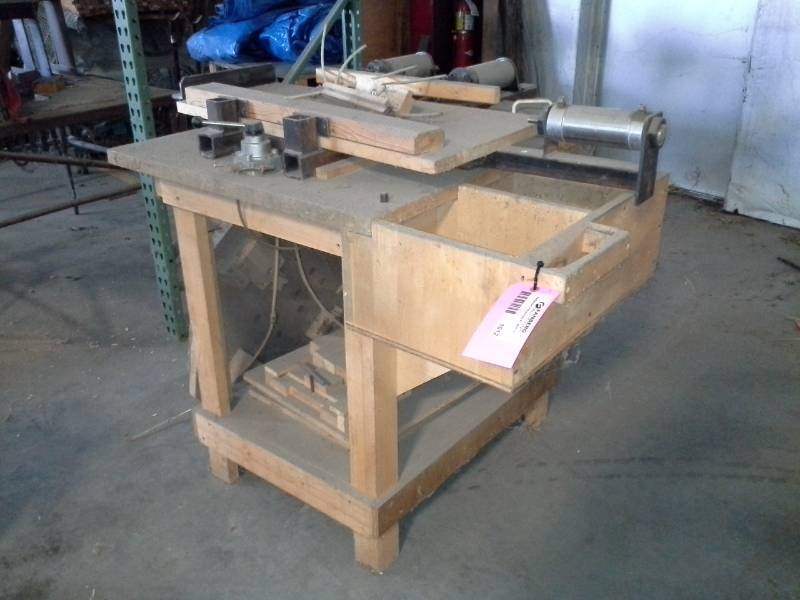 Wooden Table with Pneumatic Clamp units