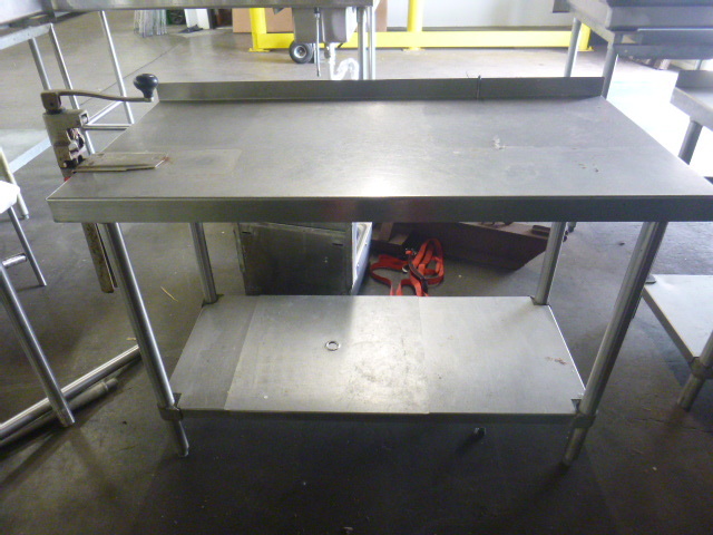 lot 40 image: Stainless Work Table with Can Opener