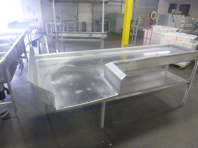 lot 59 image: Clean Side Dishwasher Table with Stainless Shelf