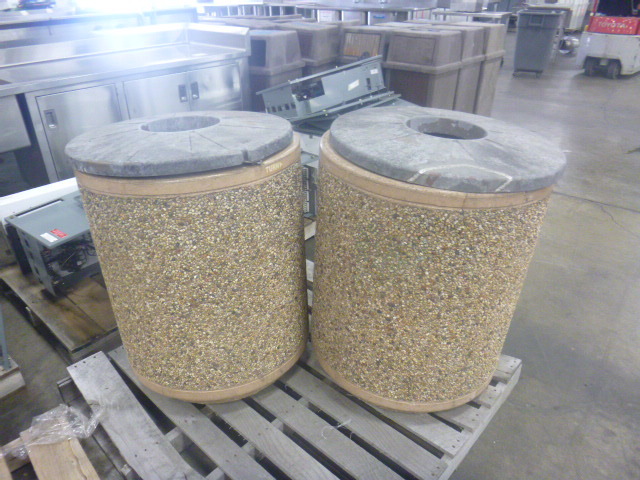 lot 76 image: 2 Heavy Commercial Rock Garbage Containers