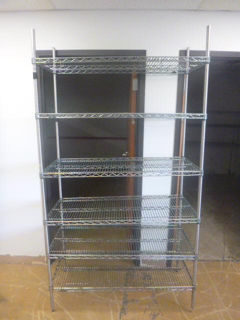 lot 100 image: 6 Shelf Wire Racking