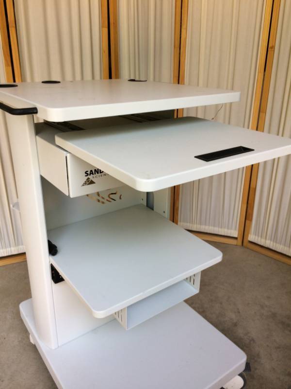 lot 15 image: Retails New $3000 High Quality Sandhill Scientific Media Storage Cart With Like New Medical Grade Transformer&nbspInput 115-230V Out 600VA, Locking Drawer, Power Supply & Keys - A I WANT THIS Built To Last Forever