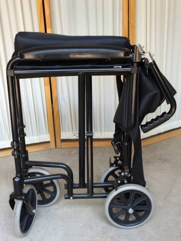 lot 23 image: Excellent Condition High Quality Folding Collapsible Sturdy Lightweight Wheeled Adult Transport Chair