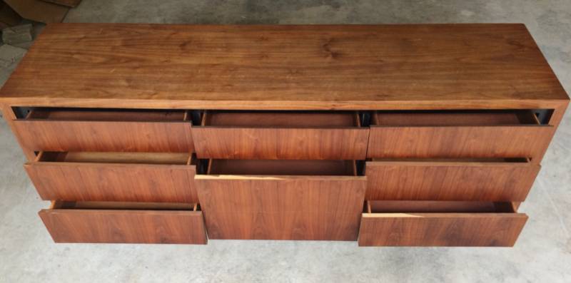 lot 3 image: WOW Mid-Century Danish Modern Designed by Milo Baughman for Dillingham Walnut 8 Drawer Office CredenzaDresser - One Just Sold Online For $1500