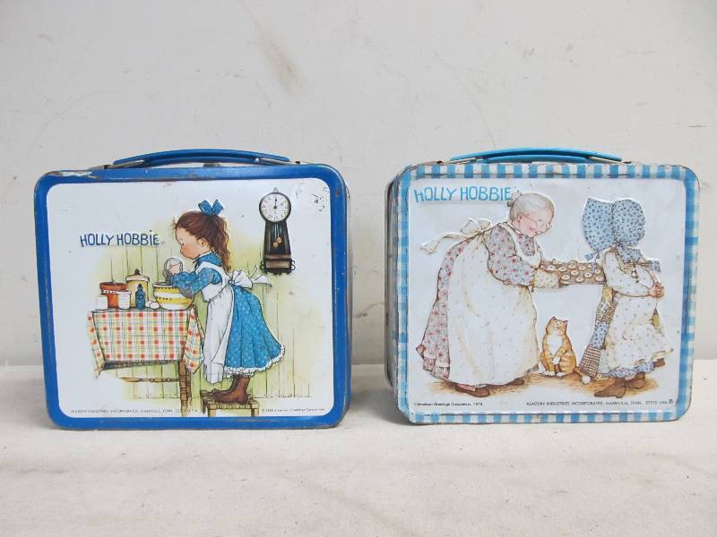 lot 64 image: 2 Vintage HOLLY HOBBIE Metal Lunch Boxes