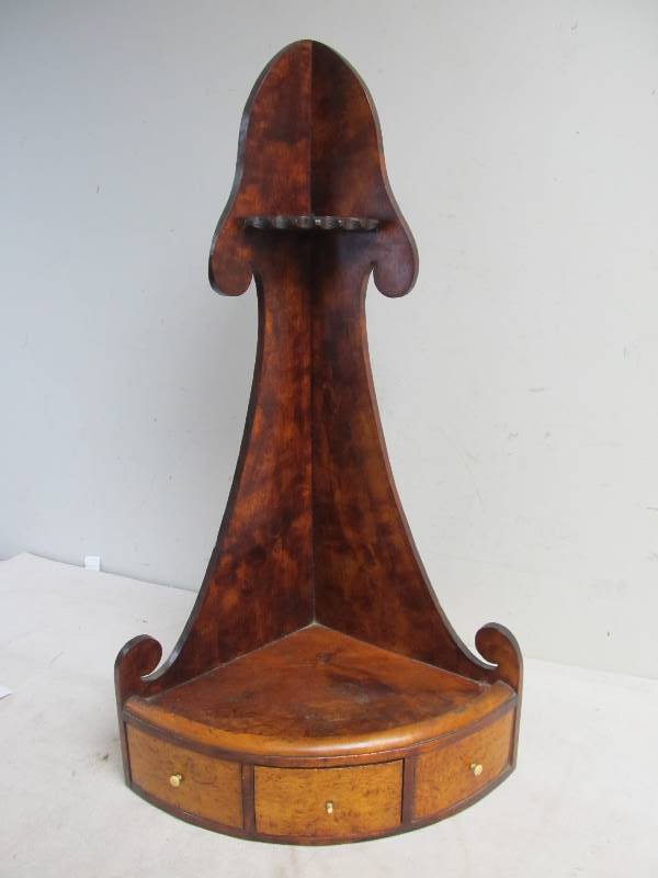 lot 102 image: Beautiful Early Antique 19th Century Hanging Corner Shelf Cabinet