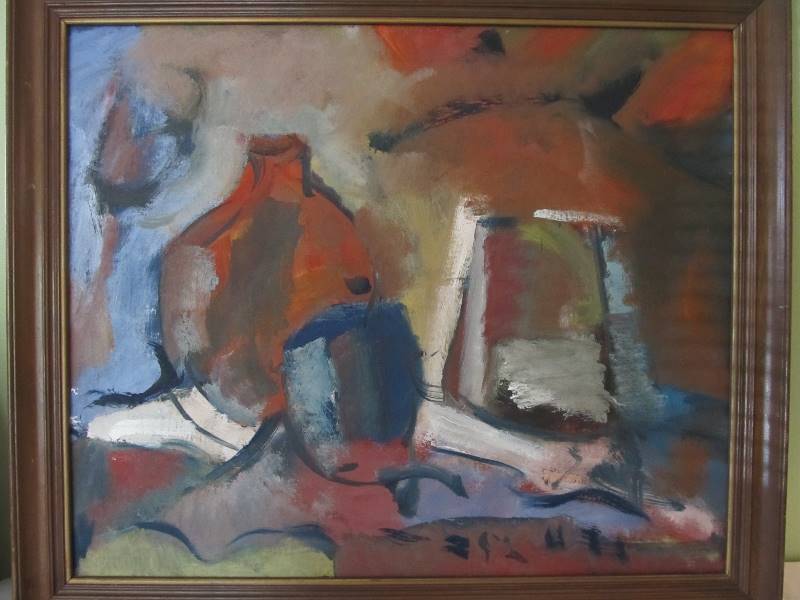 lot 117 image: Mid Century Framed Signed Still Life Oil Painting
