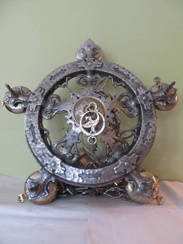 lot 120 image: Original 1930 VIRDEN Gothic Iron Light Fixture