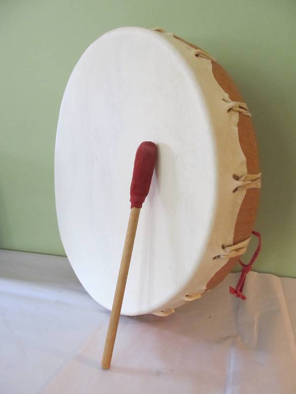 lot 123 image: Nice Orig Vintage Animal Hide THUNDER DRUM 