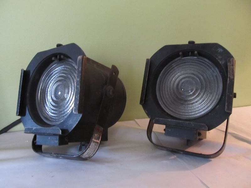lot 129 image: PAIR Vintage Industrial Style Stage Lights