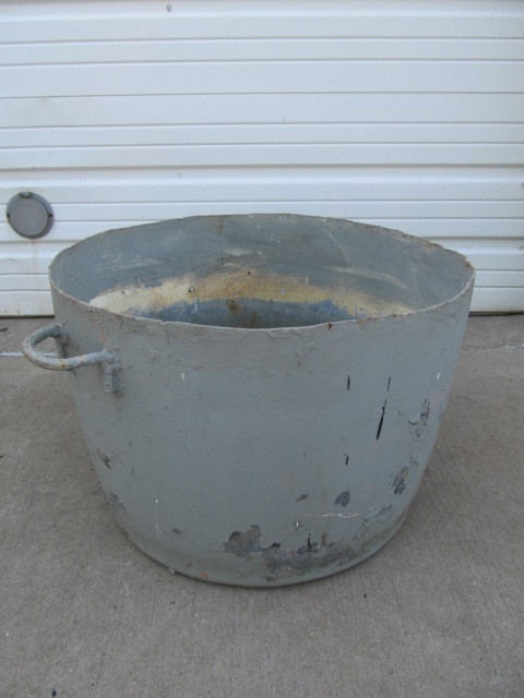 lot 88 image: Large Solid Steel Barrel Planter