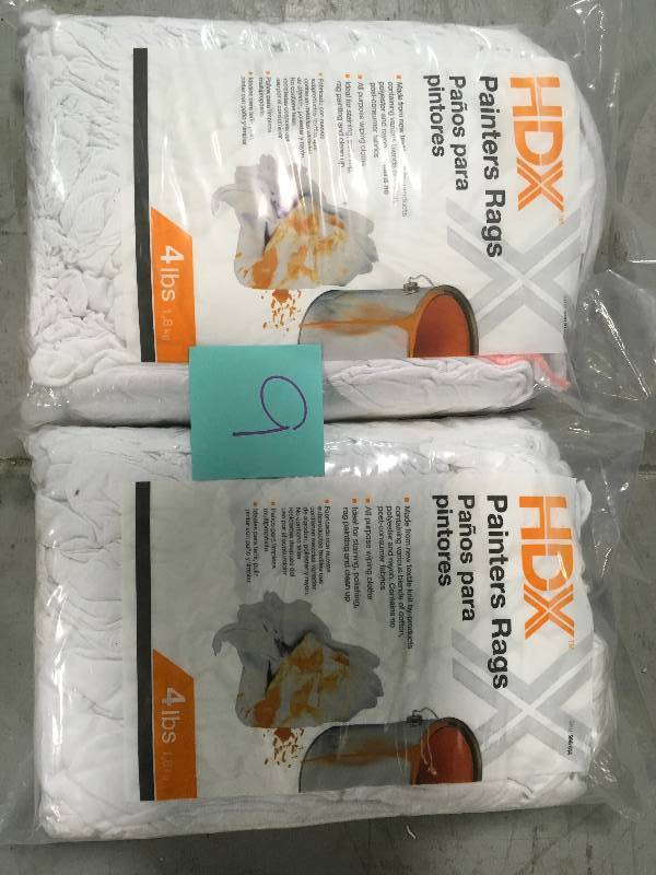 lot 9 image: HDX 4 lb. All-Purpose Wiping Cloths 2 bags not used