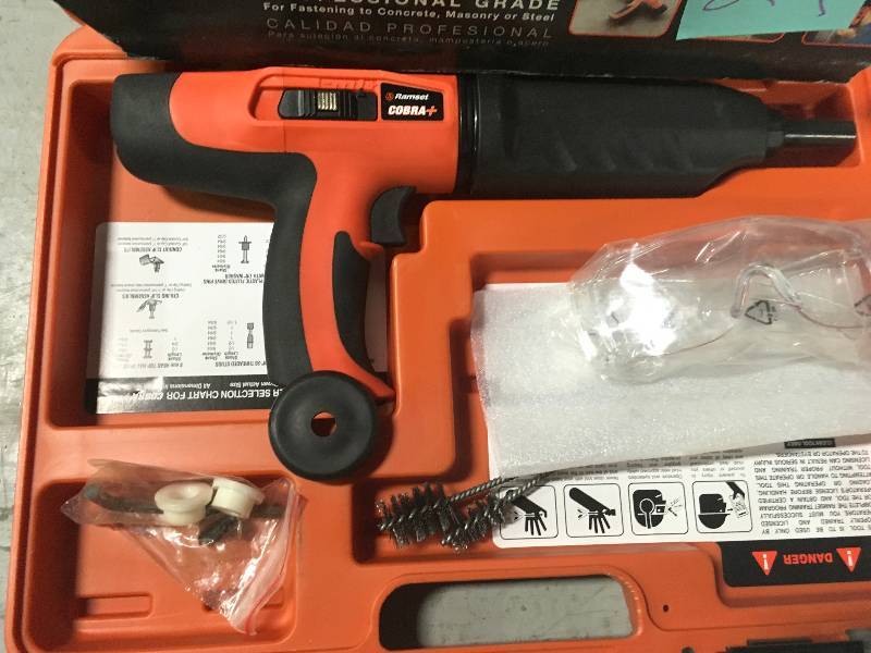 lot 29 image: Ramset Cobra 0.027 Caliber Semi-Automatic Powder Actuated Tool with Silencer in good conditions