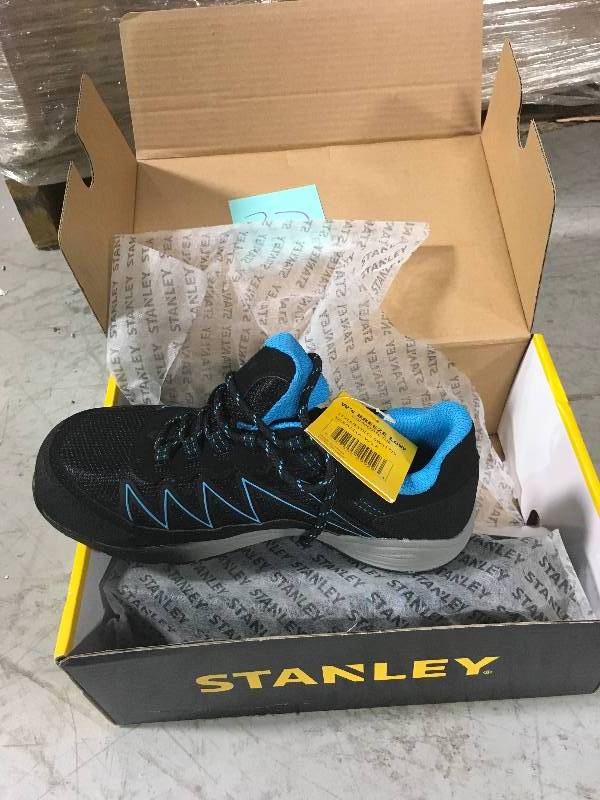 lot 32 image: stanley Breeze Low Women Size 8 Black LeatherMesh Composite Toe Work Shoe not used