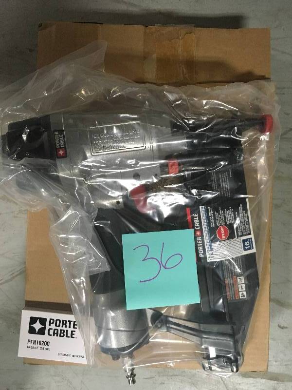 lot 36 image: Porter Cable Pneumatic 16-Gauge 2-12 in. Nailer in good conditions