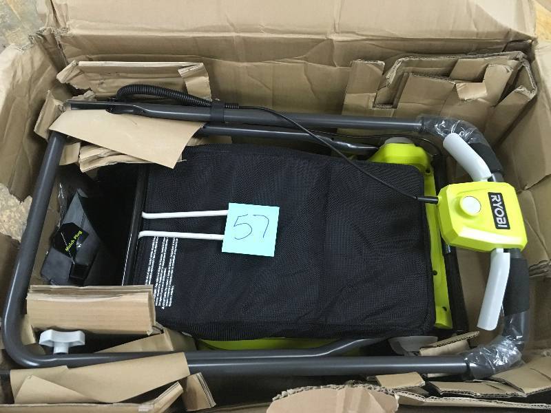 lot 57 image: Ryobi 16 in. 40-Volt Lithium-Ion Cordless Battery Walk Behind Push Lawn Mower - BatteryCharger Not Included in working condition
