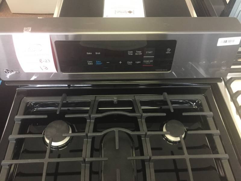 NEW LG- 5.4 cu. ft. Gas Range with Even Jet Fan Convection Oven in Black Stainless Steel- Model# LRG3193BD