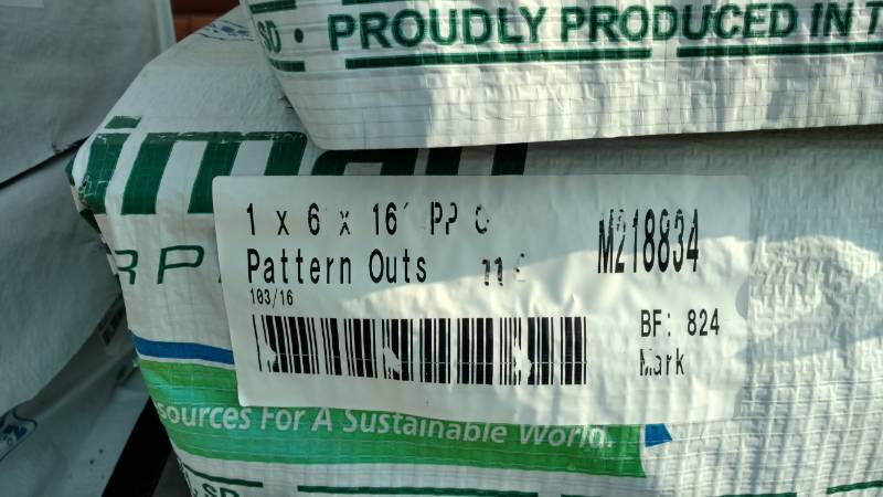 1x6x16 Ponderosa Knotty Pine Dual Pattern Tongue and Groove Outs